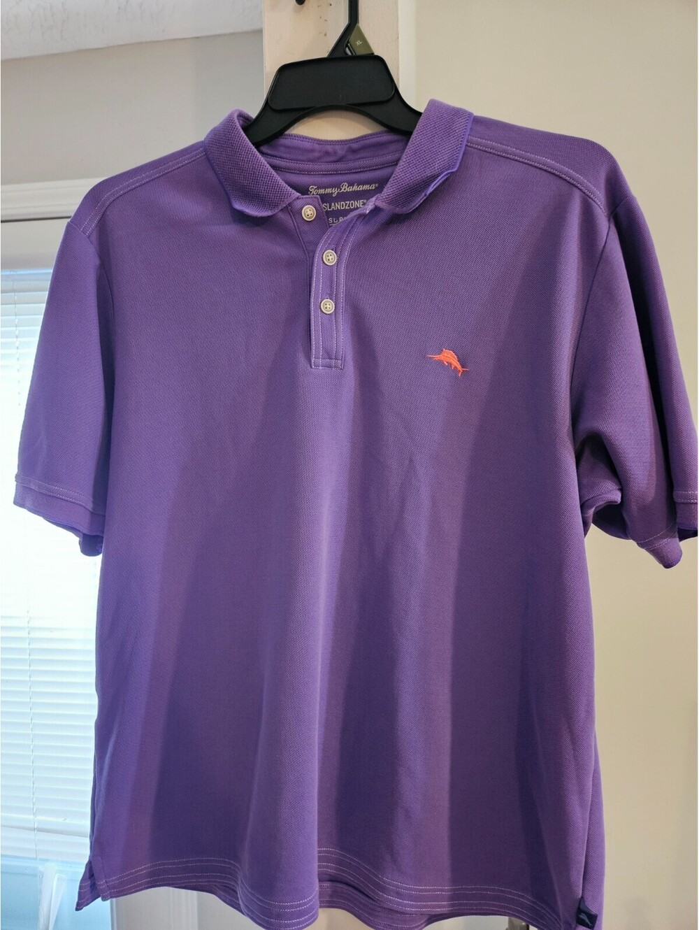 Tommy Bahama Shirt Mens Large Purple Island Zone Supima Polo Golf Mesh